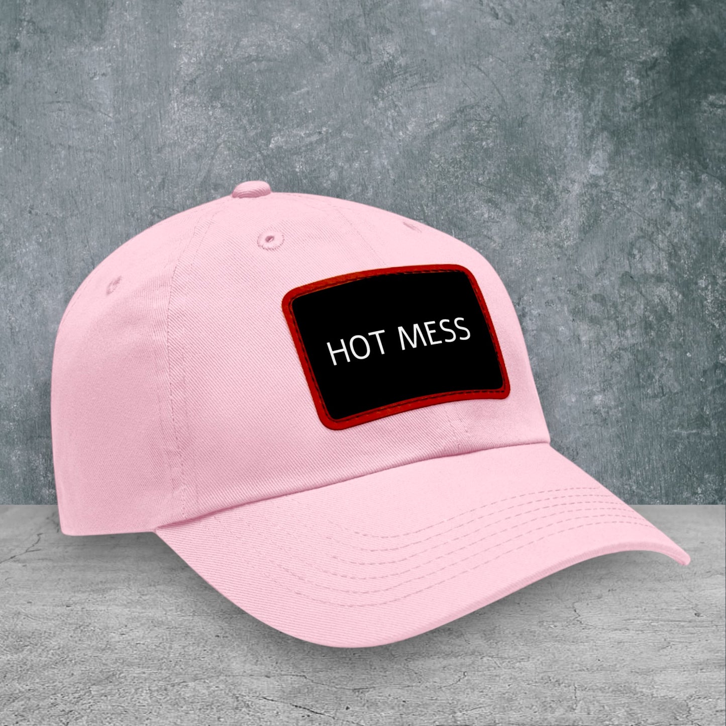 Hot Mess Baseball Cap with Leather Patch