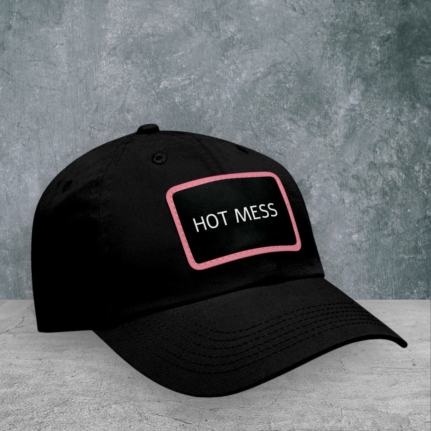 Hot Mess Baseball Cap with Leather Patch