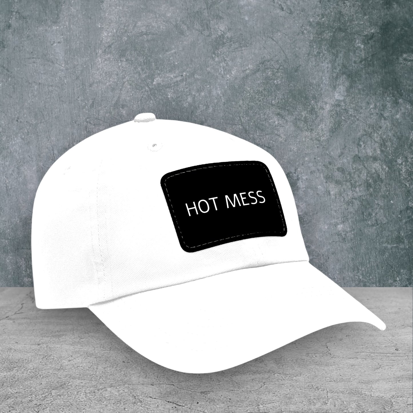 Hot Mess Baseball Cap with Leather Patch