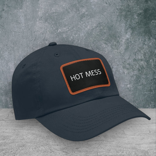 Hot Mess Baseball Cap with Leather Patch